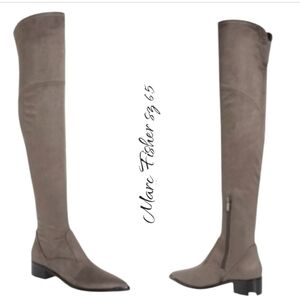 Marc Fisher Yakira Gray Over The Knee Boots Suede 6.5